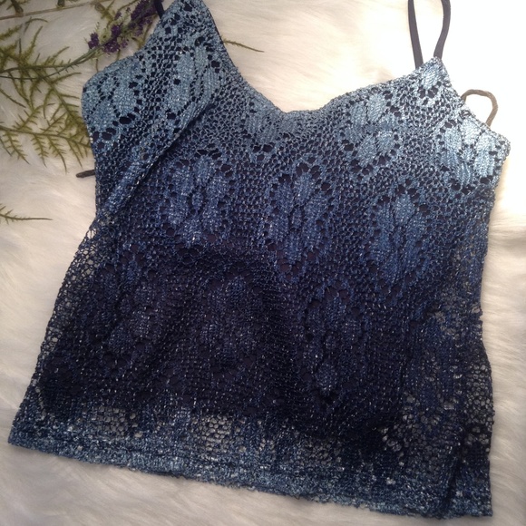 Rhapsody Tops - Lacy Midriff Tank